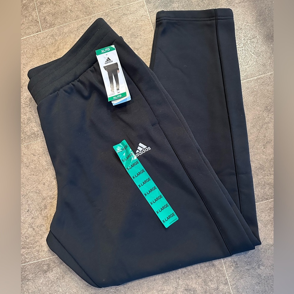 Adidas Black Tapered Athleisure Pants, women size XL
